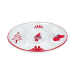 Bandeja para Botanas Navideña de 5 Divisiones Diseño Muñeco de Nieve