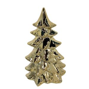 Árbol Decorativo Compacto con Diseño Dorado