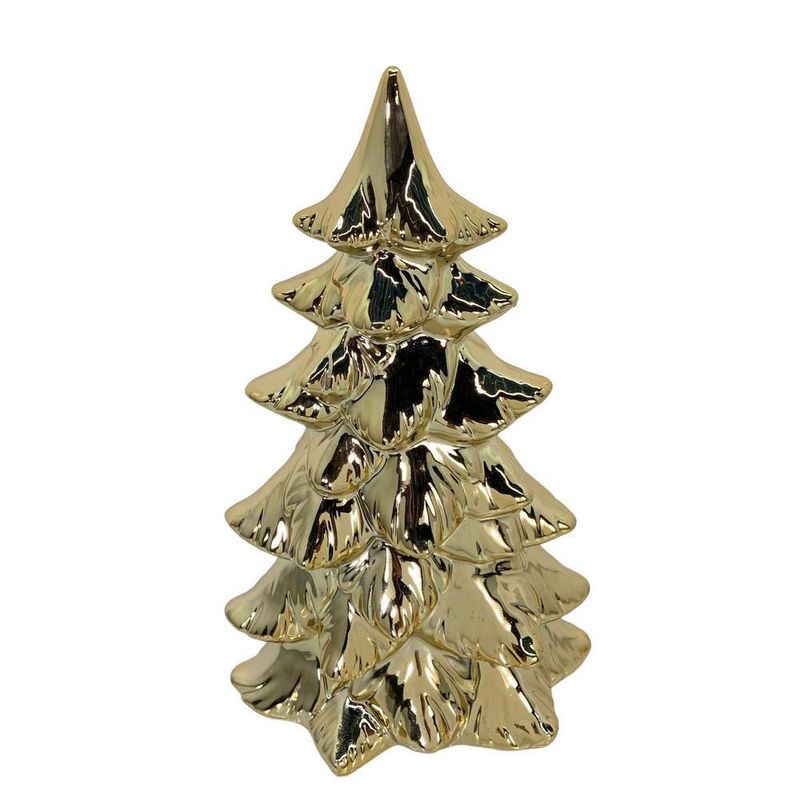 Árbol Decorativo Compacto con Diseño Dorado