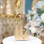 Portavela Dorado con Reyes Magos en Relieve