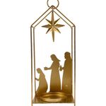 Portavela Dorado con Reyes Magos en Relieve