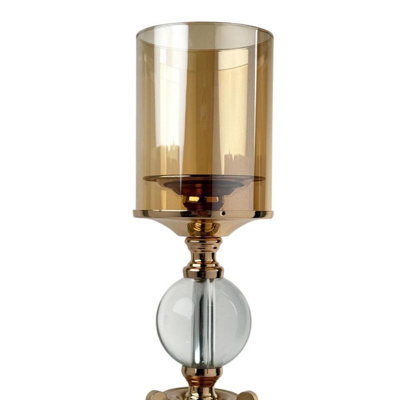 Portavela Decorativo Con Altura Y Detalle Esférico