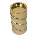 Portavela Cilíndrico Dorado Con Relieve Espiral