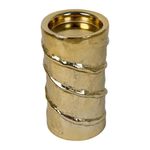 Portavela Cilíndrico Dorado Con Relieve Espiral