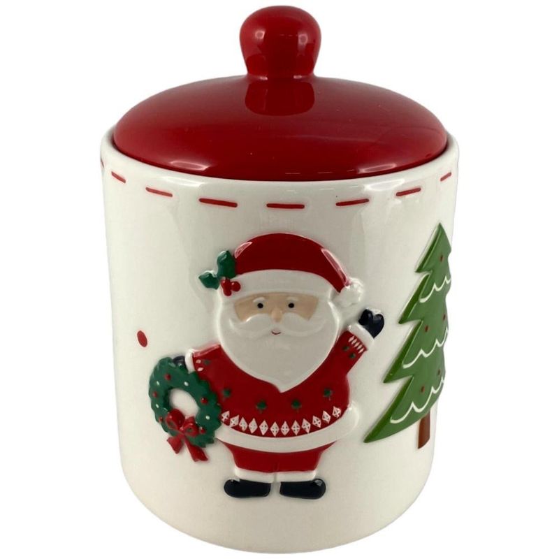 Envase Navideño con Tapa Diseño Santa Claus