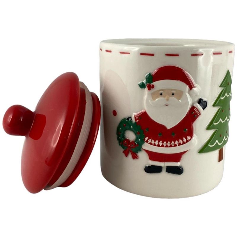 Envase Navideño con Tapa Diseño Santa Claus