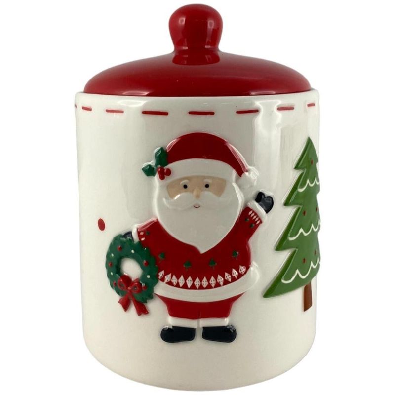 Envase Navideño con Tapa Diseño Santa Claus