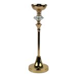 Portavela Dorado Estilizado Con Detalle Central