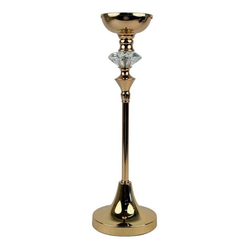 Portavela Dorado Estilizado Con Detalle Central