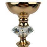 Portavela Dorado Estilizado Con Detalle Central