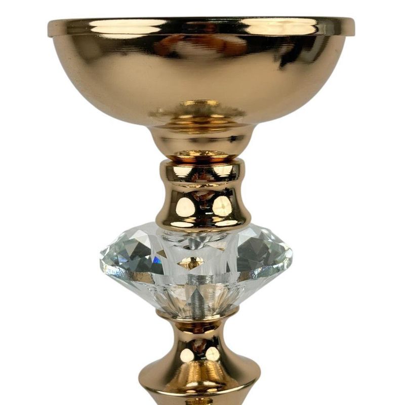 Portavela Dorado Estilizado Con Detalle Central