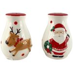 Salero y Pimentero Navideño con Diseño Santa y Reno
