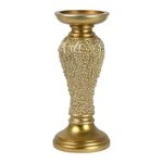 Portavela Decorativo Dorado Con Cuerpo Texturizado