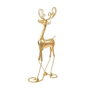 Reno Decorativo de Metal Pequeño Dorado