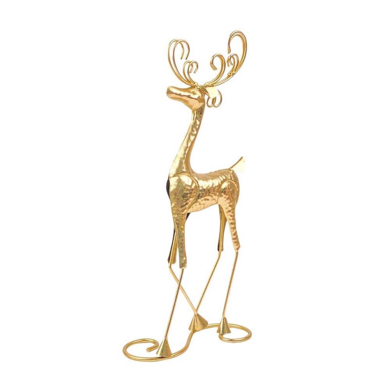 Reno Decorativo de Metal Pequeño Dorado