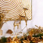 Reno Decorativo de Metal Pequeño Dorado