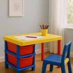 Escritorio Infantil Amarillo de 2 Gavetas