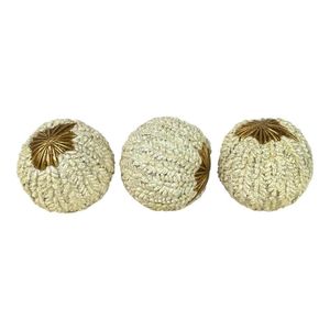 Set de Esferas Decorativas Crema 3 Piezas
