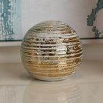 Esfera Decorativa Dorada y Blanca