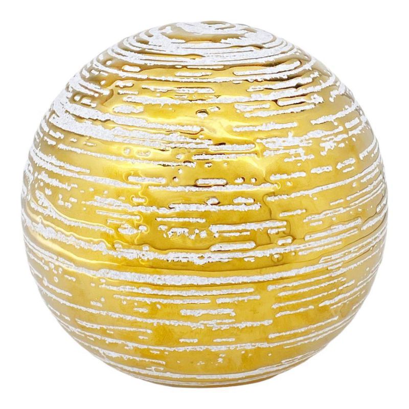Esfera Decorativa Dorada y Blanca
