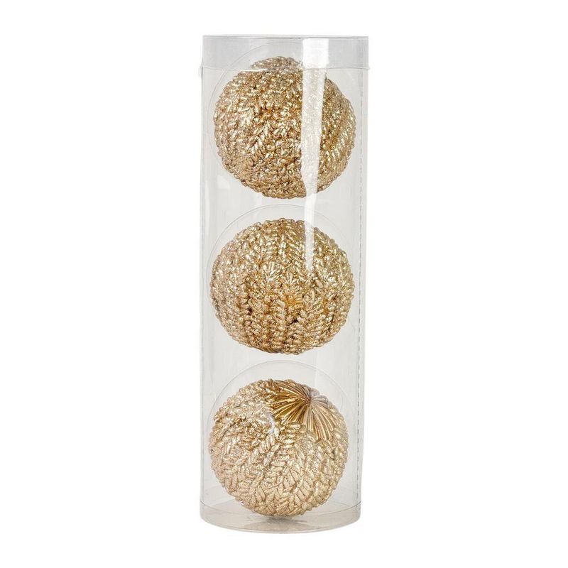 Set de Esferas Decorativas Doradas 3 Piezas