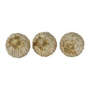 Set de Esferas Decorativas Doradas 3 Piezas