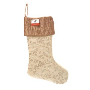 Bota Navideña Decorativa Beige con Champagne