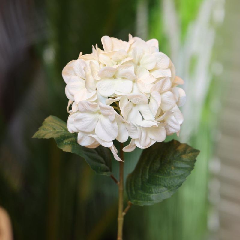 Flor Decorativa Hortensia Blanca