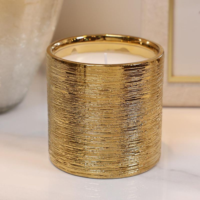 Vela con Recipiente Dorado Aroma Sándalo