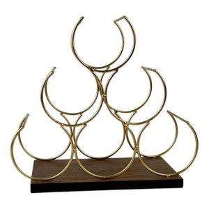 Portabotellas de Vino Dorado para 6 Espacios