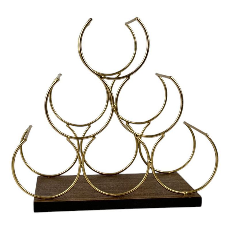 Portabotellas de Vino Dorado para 6 Espacios