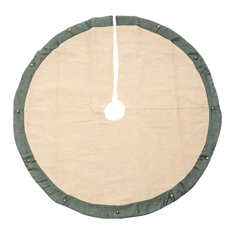 Falda para Árbol de Navidad Verde con Detalles en Beige