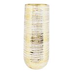 Florero Cilíndrico Dorado y Blanco Pequeño