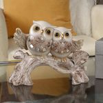 Búhos Blancos Decorativos sobre Rama