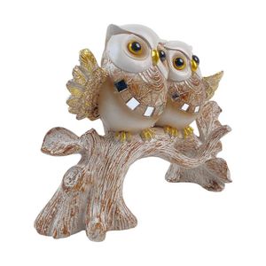 Búhos Blancos Decorativos sobre Rama