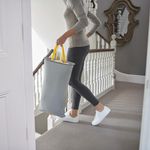 Cesto para Ropa Sucia con 2 Compartimentos 60 L Gris