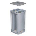 Cesto para Ropa Sucia con 2 Compartimentos 60 L Gris