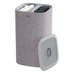 Cesto para Ropa Sucia con 2 Compartimentos 60 L Gris