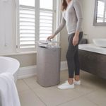 Cesto para Ropa Sucia con 2 Compartimentos 60 L Gris