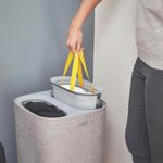 Cesto para Ropa Sucia con 2 Compartimentos 60 L Gris