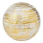 Esfera Decorativa Dorada y Blanca Mediana