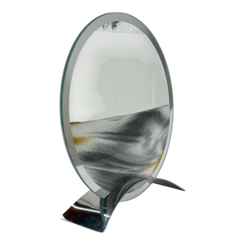 Reloj Plateado de Arena Decorativo Circular