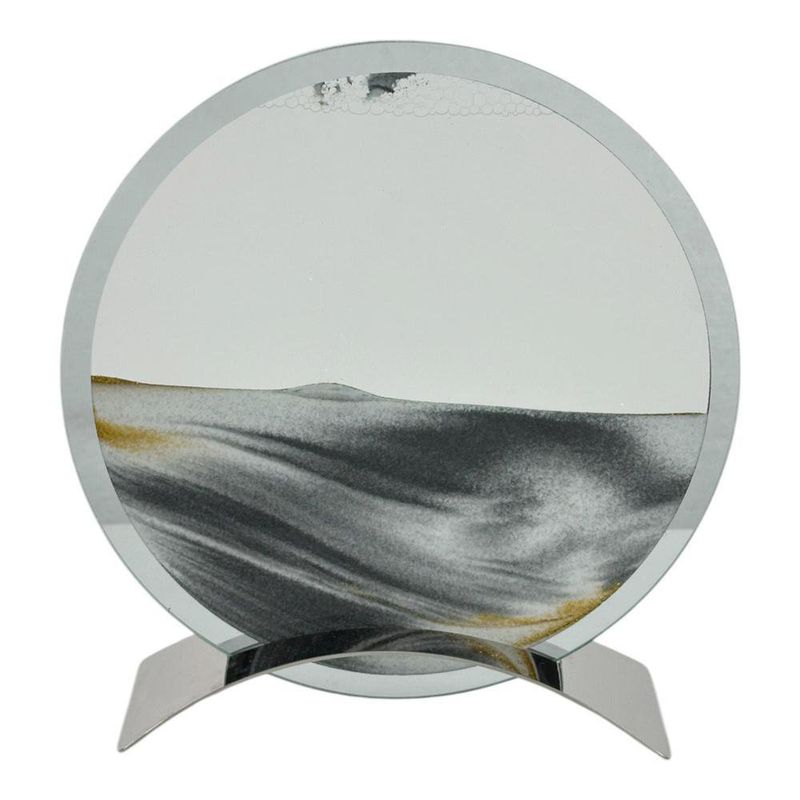 Reloj Plateado de Arena Decorativo Circular