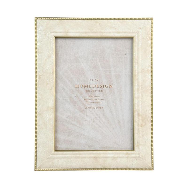 Portarretrato Beige con Orilla Dorada 23 x 17 cm