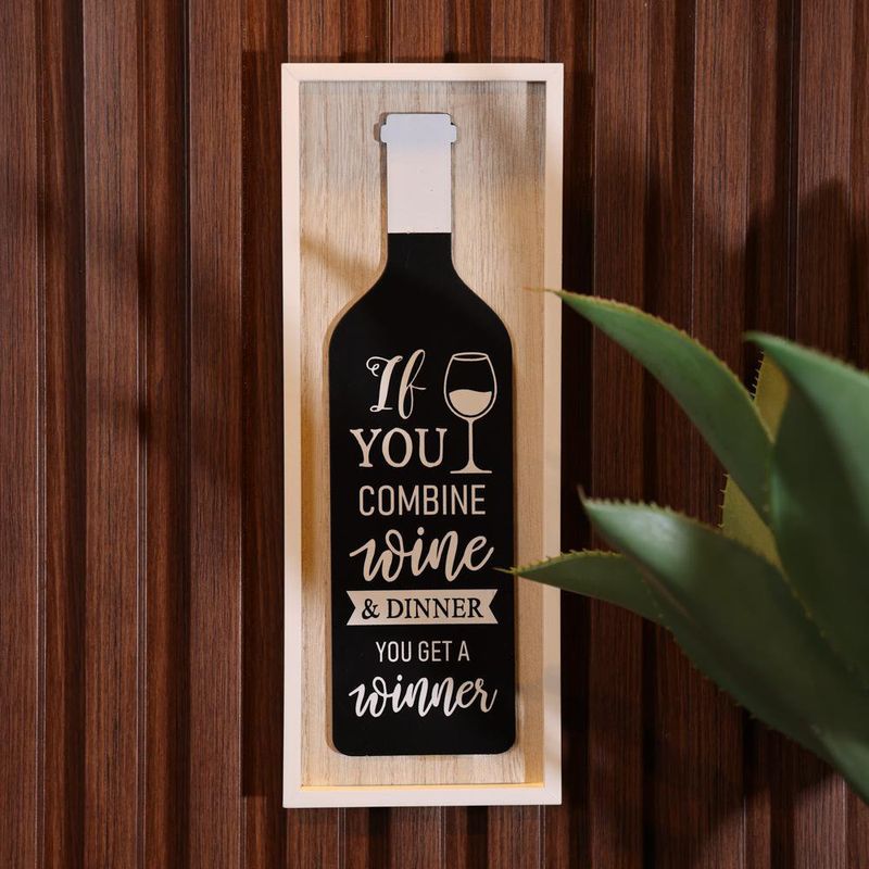 Placa Decorativa Botella de Vino