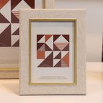 Portarretrato Beige con Toque Dorado 23 x 18 cm