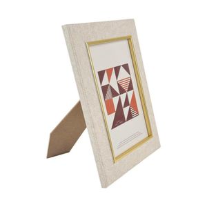 Portarretrato Beige con Toque Dorado 23 x 18 cm