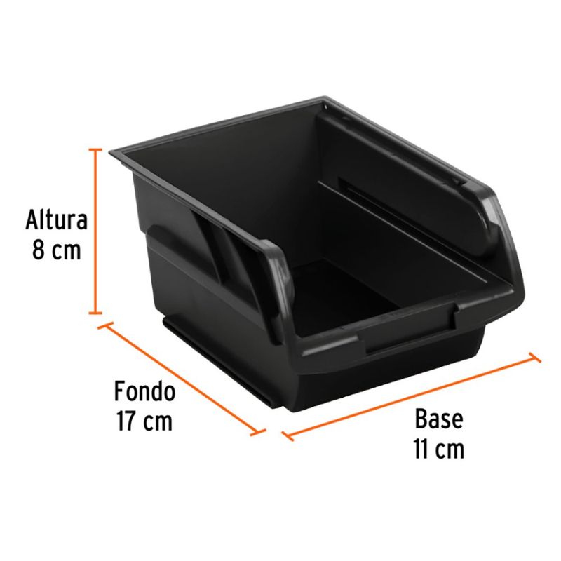 Recipiente Organizador 4.1 Plg Negro