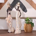 Figura Africana Decorativa con Jarrones