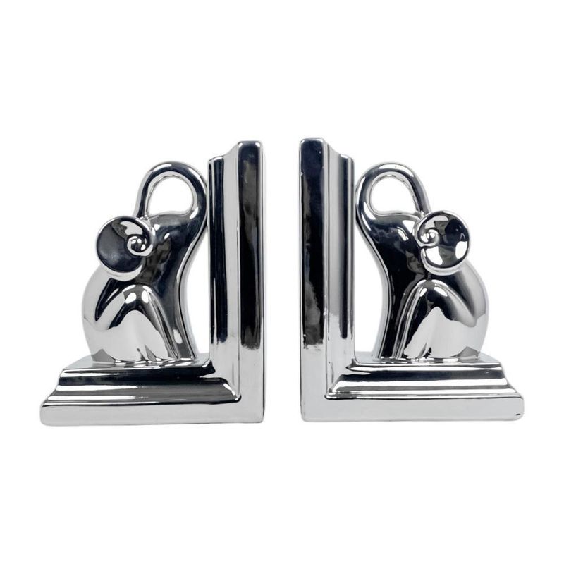 Set de Soportes para Libro con Elefantes Plateados